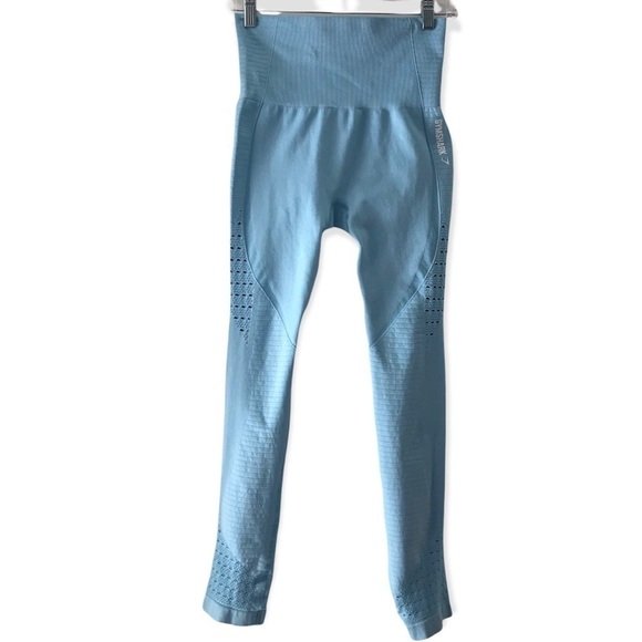 Gymshark Energy Seamless Light Blue Leggings - Picture 1 of 15